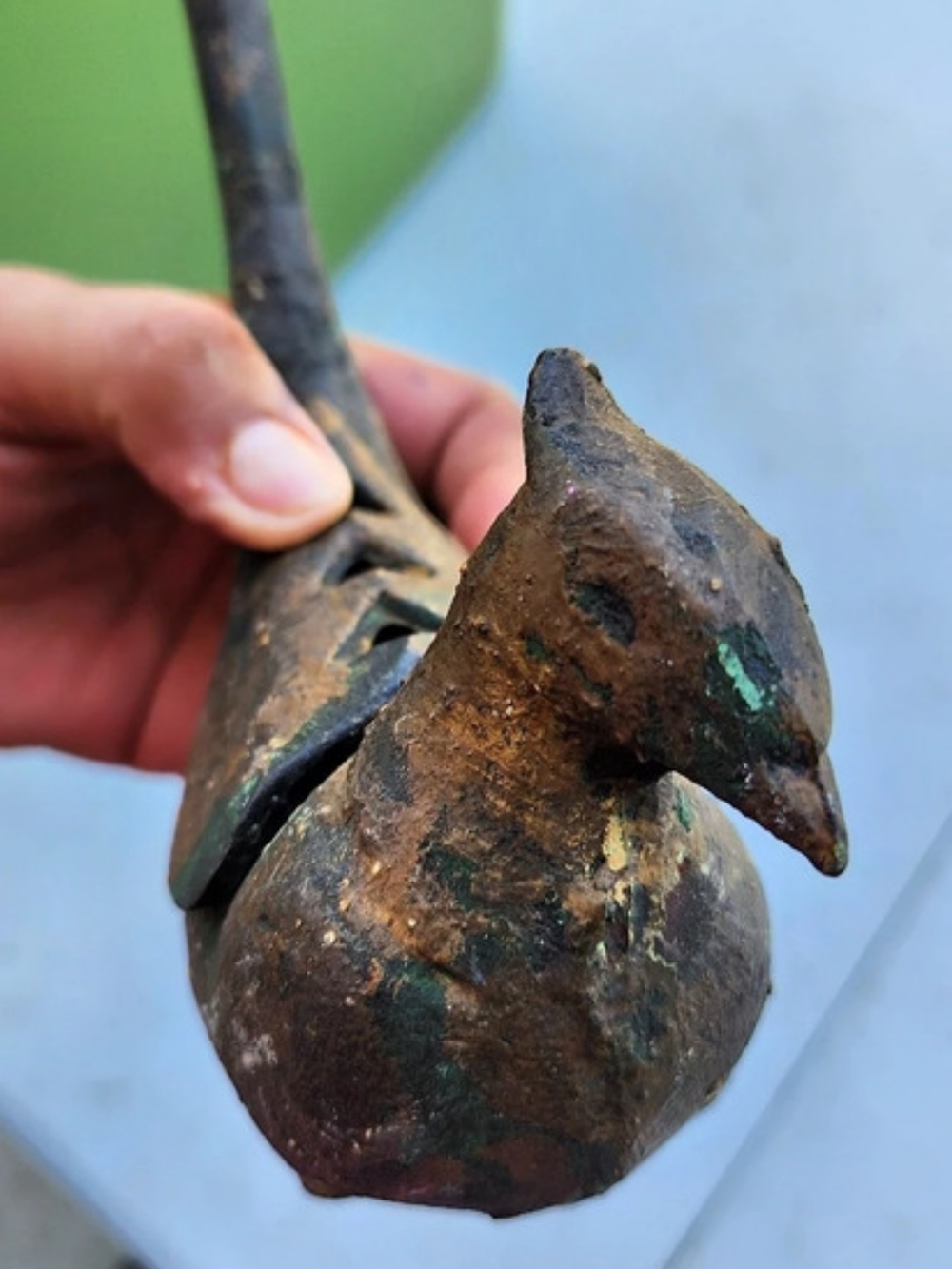 Rustic Patina Bird Sculpture